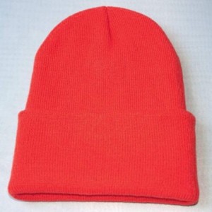 Fedoras Unisex Classic Knit Beanie Women Men Winter Leopard Hat Adult Soft & Cozy Cute Beanies Cap - Orange C - C6192R6NO48 $...