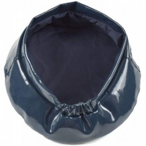 Berets Vegan Leather Beret Hats Women French - Blue - C118RXUDEO8 $8.29
