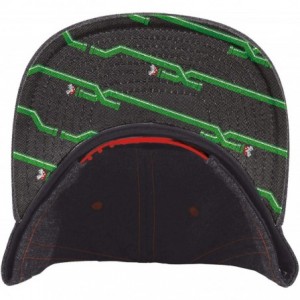 Baseball Caps Unisex-Adult's Super Mario Piranha Vintage Snapback Flat Bill Hat- Gray/Black- OSFM - CT18S8NSRLG $18.87
