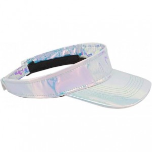 Bucket Hats Women Unisex PU Visors Wide Brim UV Protective Sportswear Visors Golf Tennis Sunhat - Silver&white - CB18E7M2MIZ ...