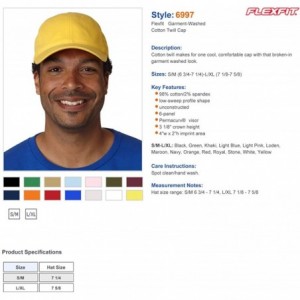 Baseball Caps Flexfit Garment-Washed Twill Cap (6997) - Stone - CQ116FP9D27 $31.36