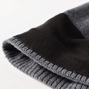 Skullies & Beanies Men's Knitted Hat- Winter Beanie Hats Warmer with Thick Fleece Lined for Men Women - Charcoal Grey - CF193...