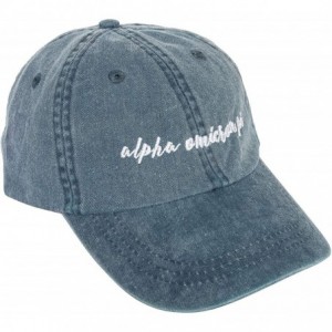 Baseball Caps Alpha Omicron Pi (N) Sorority Baseball Hat Cap Cursive Name Font AOII - Midnight Blue - CI18S072XTO $44.88