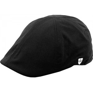 Newsboy Caps Men's 6 Panel Linen Duckbill Ivy Hat - Black - CL12O2TFQNX $12.16