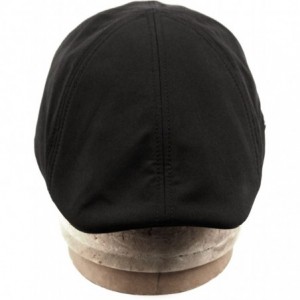 Newsboy Caps Men's 6 Panel Linen Duckbill Ivy Hat - Black - CL12O2TFQNX $12.16