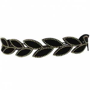 Headbands Women Girls Nature Leaf Stylish Elastic Headband Hair Band Chain - Black - CC11QT1D5B7 $20.03