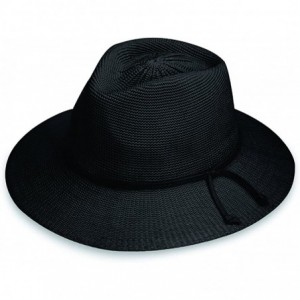 Sun Hats Women's Victoria Fedora Sun Hat - UPF 50+- Adjustable- Packable- Modern Style- Designed in Australia - Black - C211Q...
