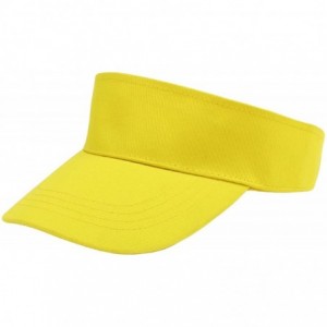 Visors Womens Mens Solid Colour Cotton Fashion Sports Hat Ajustable Sun Visors - Yellow - CO185N7AZSQ $9.30