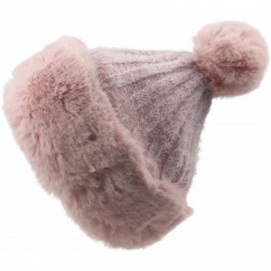 Skullies & Beanies Winter Warm Mongolian Hat Women Russian Style Hat Snowflake Pompom Ski Cap - Pink - C318L4ZSDGC $21.78