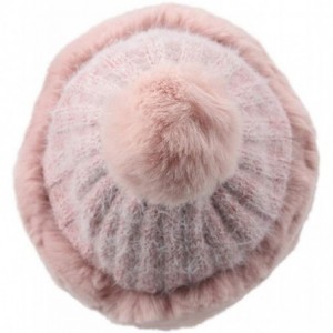 Skullies & Beanies Winter Warm Mongolian Hat Women Russian Style Hat Snowflake Pompom Ski Cap - Pink - C318L4ZSDGC $21.78