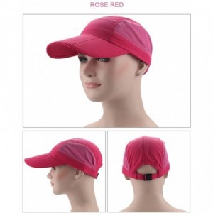 Sun Hats Outdoor Quick Dry Baseball Cap Foldable UPF 50+ with Long Bill Portable Sun Hats for Men and Women - Rose Red - C318...