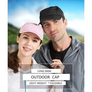Sun Hats Outdoor Quick Dry Baseball Cap Foldable UPF 50+ with Long Bill Portable Sun Hats for Men and Women - Rose Red - C318...