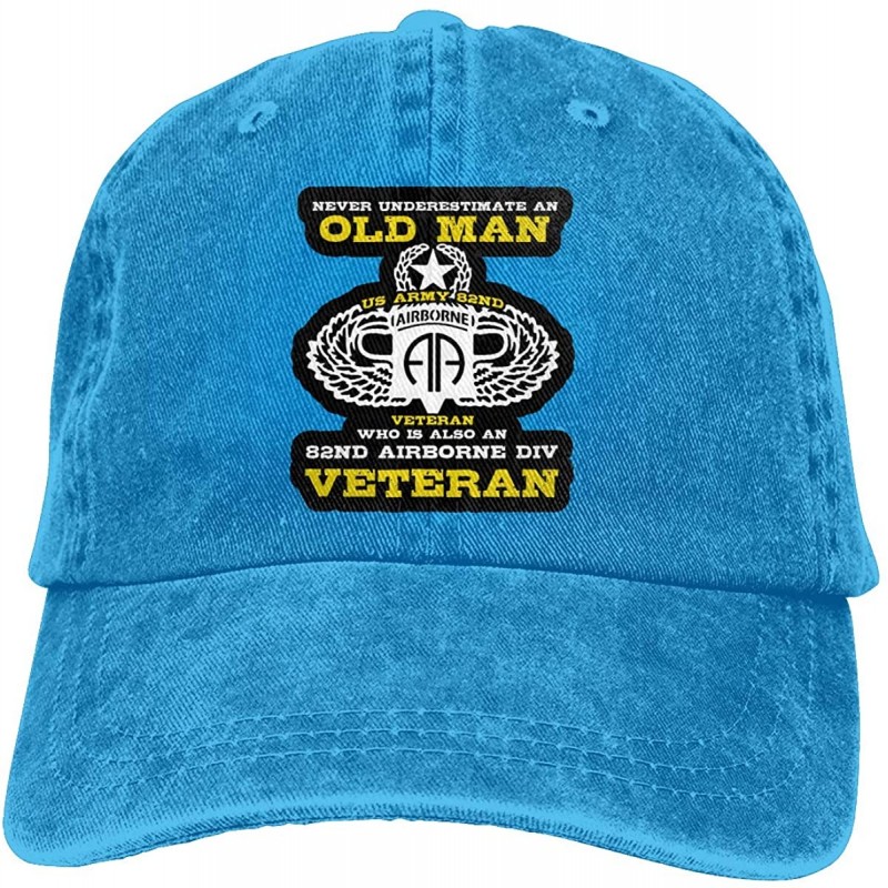 Baseball Caps 82Nd Airborne Division Veteran Vintage Adjustable Denim Hat Baseball Caps for Man and Woman - Blue - CQ18W59LQ8...