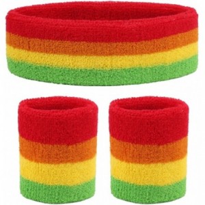 Balaclavas Sweatbands Cotton Headbands Wristband - Color Stripe - C018CSZIDZC $19.77
