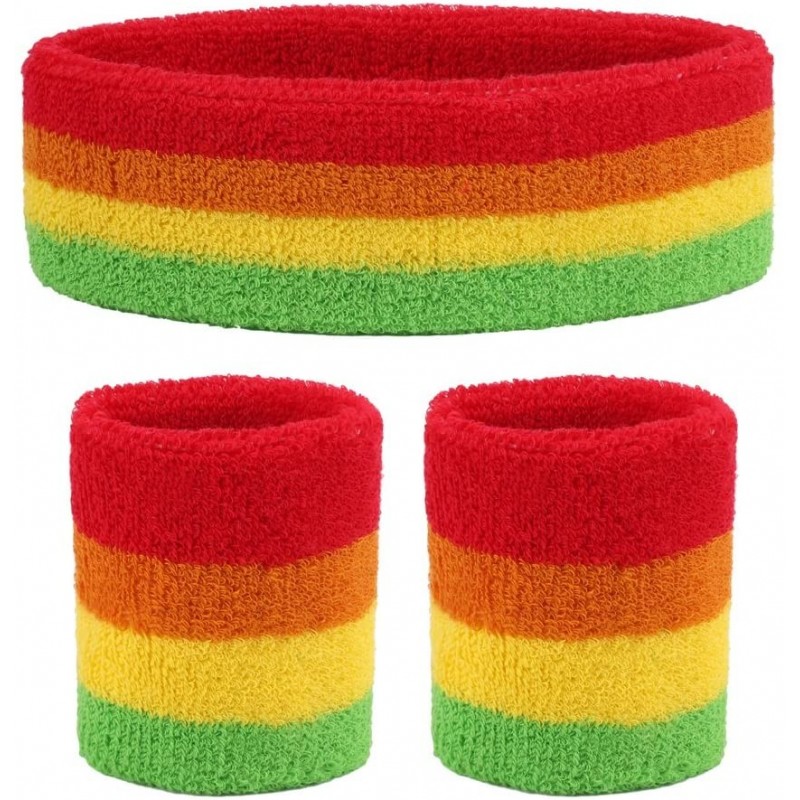 Balaclavas Sweatbands Cotton Headbands Wristband - Color Stripe - C018CSZIDZC $18.51