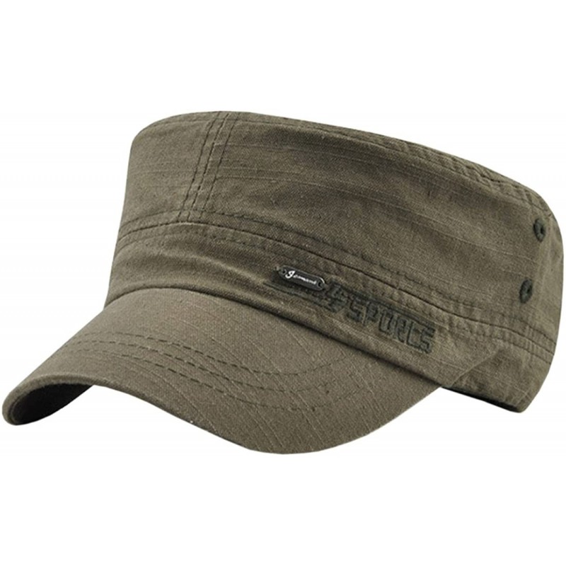 Newsboy Caps Men's Solid Color Military Style Hat Cadet Army Cap - D--army Green - CN18E63D72G $9.25
