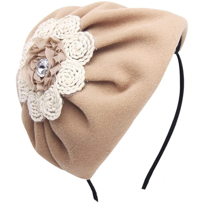 Headbands Beret Hat Hair Hoop Fascinator Headband Wedding Party Headpiece for Girls - C6120HH4SQJ $24.50