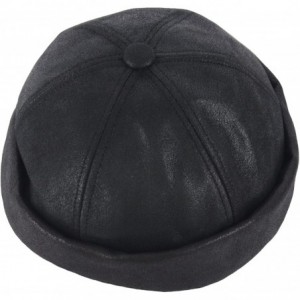 Baseball Caps Irish Faux Leather No Bill Fashion Sexy Club Ball Cap Baseball Hat Truckers - Black - CT185E4CHN7 $48.12