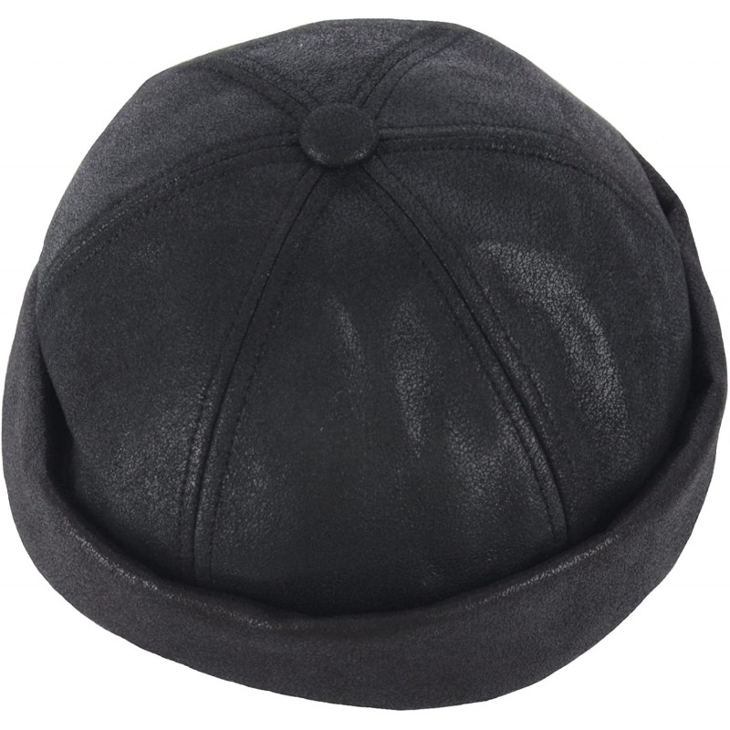 Baseball Caps Irish Faux Leather No Bill Fashion Sexy Club Ball Cap Baseball Hat Truckers - Black - CT185E4CHN7 $19.71