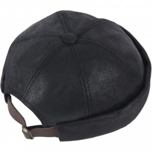 Baseball Caps Irish Faux Leather No Bill Fashion Sexy Club Ball Cap Baseball Hat Truckers - Black - CT185E4CHN7 $19.71
