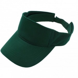 Visors Sun Sports Visor Men Women - 100% Cotton Cap Hat - Dark Green - CK17YSRONXN $22.67