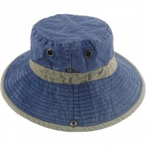 Sun Hats Men's Sun Hat Fisherman Hat UV Protection Outdoor Hiking Fishing Washed Cotton Cap - Blue - CY1859CITWA $33.83