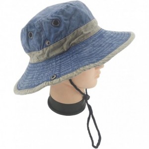 Sun Hats Men's Sun Hat Fisherman Hat UV Protection Outdoor Hiking Fishing Washed Cotton Cap - Blue - CY1859CITWA $12.74