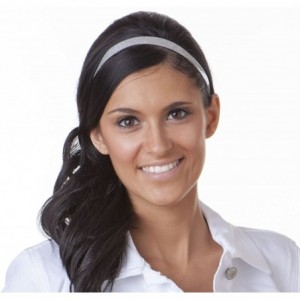 Headbands Adjustable NO SLIP Smooth Glitter Hairband Headbands for Women & Girls Multi Packs - Skinny Silver & Teal 2pk - CX1...