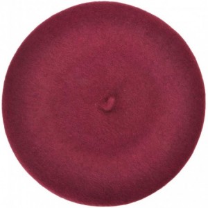Berets Wool French Beret Hat Solid Color Beret Cap for Women Girls - Burgundy - C8187I4875Y $29.32