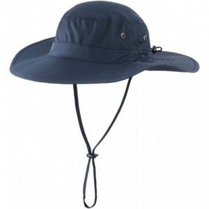 Sun Hats Mens Sun Hat with Neck Flap Quick Dry UV Protection Caps Fishing Hat - Navy Blue - CL199UWWE7K $28.75