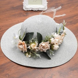 Headbands Adjustable Flower Crown Headband - Women Girl Festival Wedding Party Flower Wreath Headband - Beige - C218R3T8AIC $...