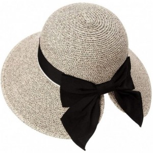 Sun Hats Womens Floppy Summer Sun Beach Straw Hat UPF50 Foldable Wide Brim 55-60cm - 89015_coffee1 - CZ18UQ3TDON $45.95