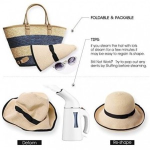 Sun Hats Womens Floppy Summer Sun Beach Straw Hat UPF50 Foldable Wide Brim 55-60cm - 89015_coffee1 - CZ18UQ3TDON $25.85