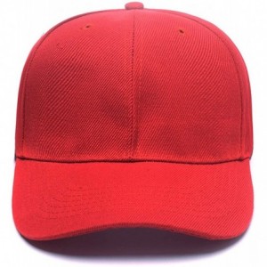 Baseball Caps Classic Cotton Adjustable Baseball Plain Cap-Custom Hip Hop Dad Trucker Snapback Hat - Baseball Red - CU17Y0OW7...