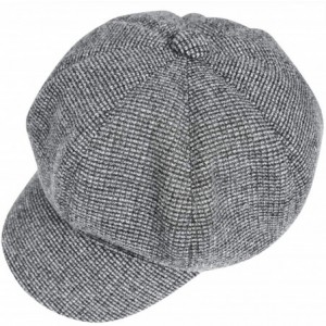 Newsboy Caps Women's Newsboy Cap Spring Wool British Ivy Cabbie Beret Tweed Girls Paperboy Hat - Gray - C718AOGLDGE $12.98