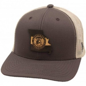 Baseball Caps Missouri 'The 24' Leather Patch Hat Curved Trucker - Brown/Tan - CT18IGORQ8W $56.78