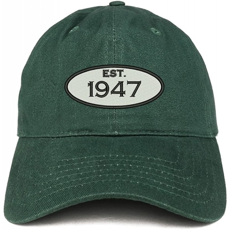 Baseball Caps Established 1947 Embroidered 73rd Birthday Gift Soft Crown Cotton Cap - Hunter - CW180L03OH8 $33.14