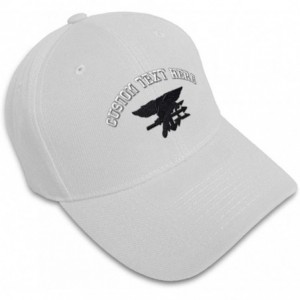 Baseball Caps Custom Baseball Cap Navy Seal Black Logo Embroidery Dad Hats for Men & Women - White - CD18SG3QCN3 $26.84