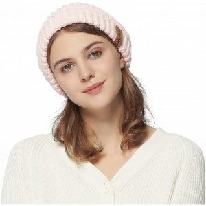 Skullies & Beanies Womens Winter Knit Beanie Hat Slouchy Warm Raccoon Fur Pom Pom Hat Caps for Women Ladies Girls - CU18ZXWO5...