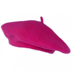 Berets Wool Blend French Bohemian Beret - Hot Pink - CB11Y94F9F1 $22.77