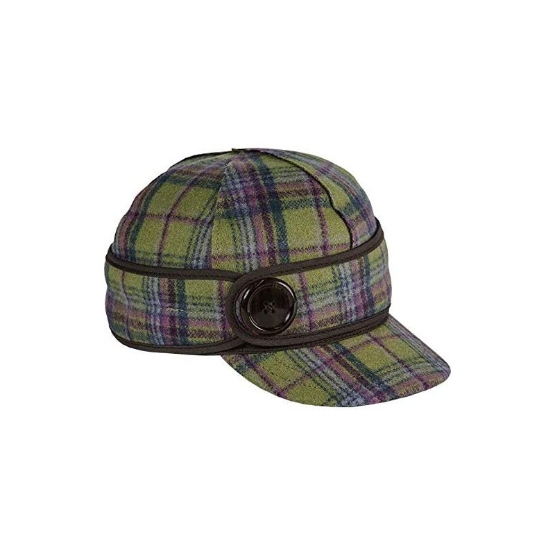 Newsboy Caps Button Up Cap - Decorative Wool Hat with Earflap - Aurora Plaid - CT121FMXF05 $72.55