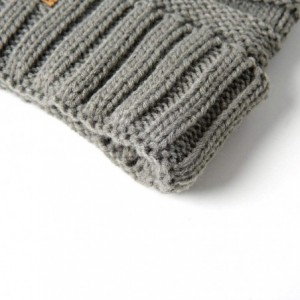 Skullies & Beanies Unisex Men Women High Bun Ponytail Baggy Warm Crochet Wool Knit Ski Hat Skull Beanie Caps - Kid-gray - CG1...
