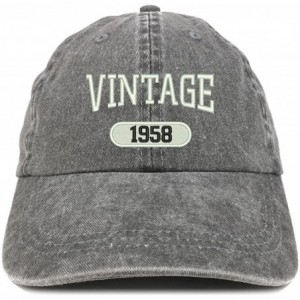 Baseball Caps Vintage 1958 Embroidered 62nd Birthday Soft Crown Washed Cotton Cap - Black - C712JO1IPBX $18.51