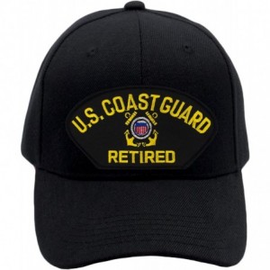 Baseball Caps US Coast Guard Retired Hat/Ballcap Adjustable One Size Fits Most - Black - CF18NMZ3692 $50.52