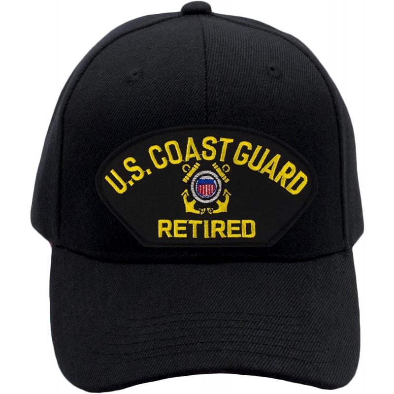 Baseball Caps US Coast Guard Retired Hat/Ballcap Adjustable One Size Fits Most - Black - CF18NMZ3692 $51.10
