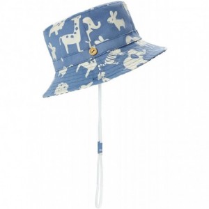 Sun Hats Baby Sun Hat Summer Girls Boys Bucket Hat with Wide Brim Toddler Sun Protection Hat - Blue B - C4194Q3E9EU $24.30