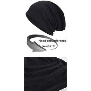 Skullies & Beanies Women's Slouchy Beanie Thin Summer Skull Cap Turban Soft Sleep Chemo Hat - 1 Black - CL198492D7N $13.53