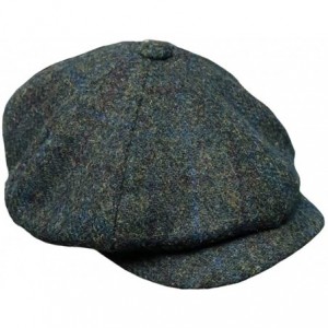Newsboy Caps Carloway 100% Wool Harris Tweed Cap - 5018 Green - C818ZCI07GX $80.13