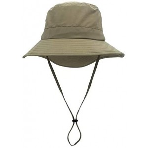 Sun Hats Outdoor Sun Hats with Wind Lanyard Bucket Hat Fishing Cap Boonie for Men/Women/Kids - Khaki 2 - C017AZLLXOE $19.08