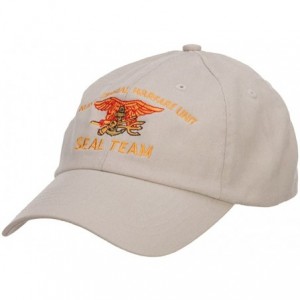 Baseball Caps Naval Warfare Seal Team Military Embroidered Low Profile Cap - Stone - CB124YM2BRL $53.44